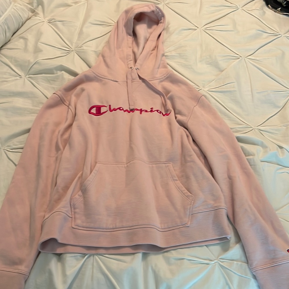 Light pink logo hoodie never worn